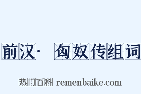 前汉·匈奴传组词是什么意思的图片